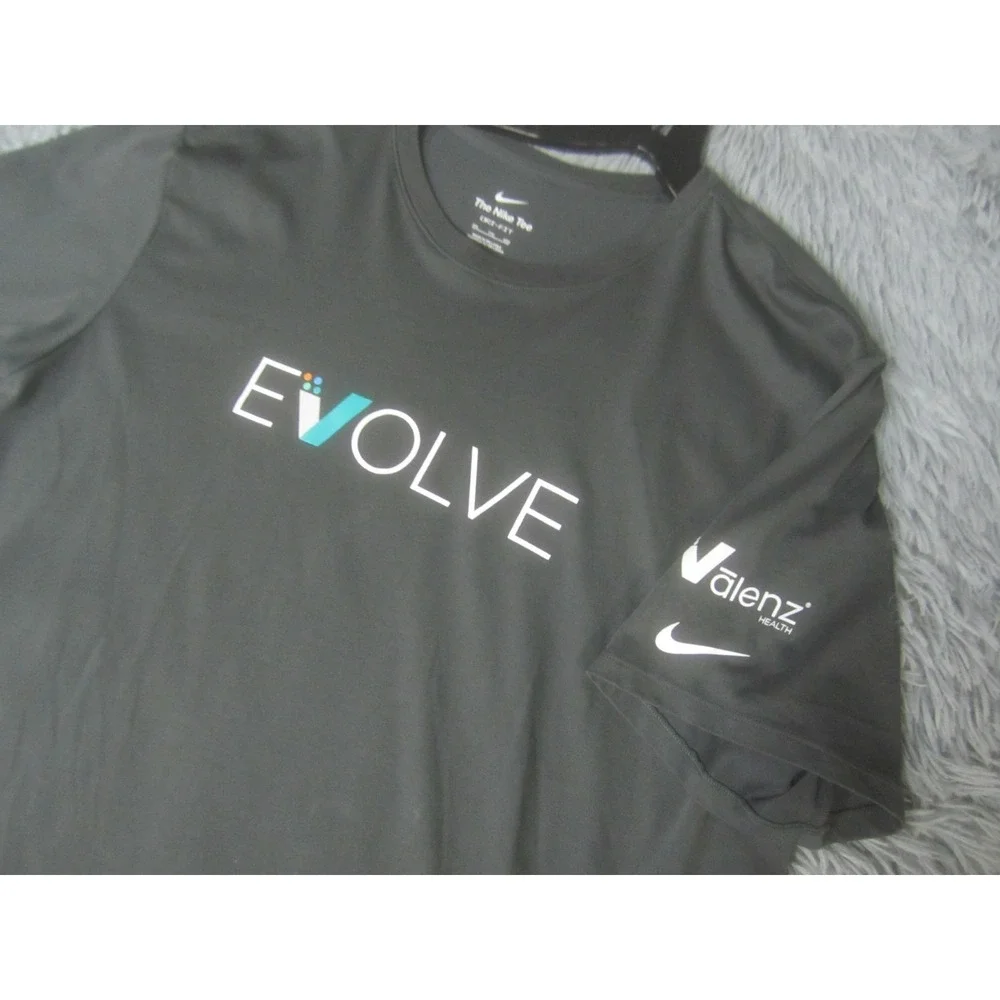 Nike Shirt Mens 2XL Gray EVOLVE Short‎ Sleeve Dri-Fit Crew Neck Athletic